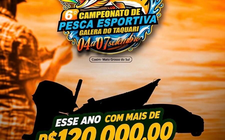 6&ordm; Campeonato de Pesca Esportiva Galera do Taquari promete movimentar Coxim 