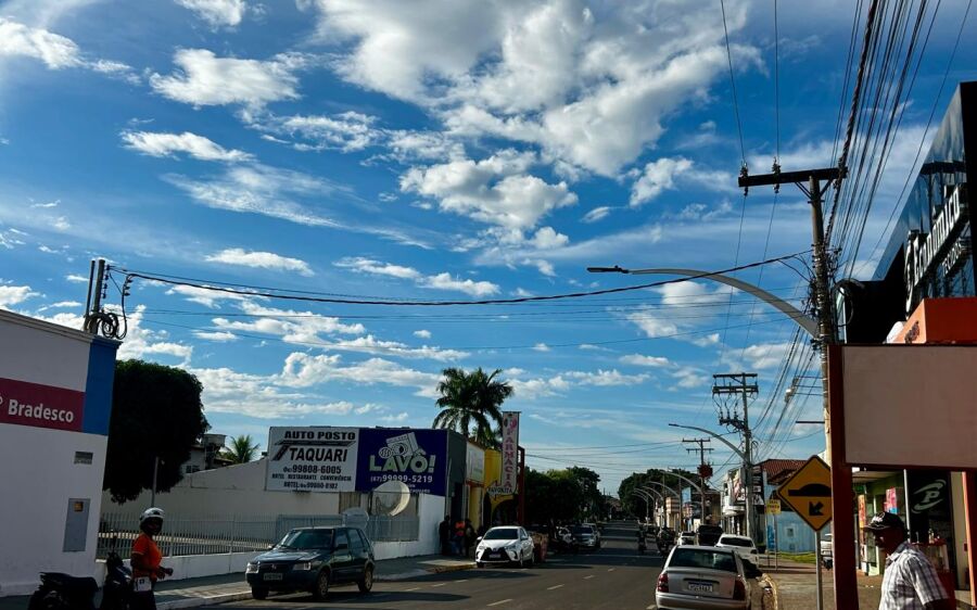 Sol predomina nesta terça-feira em Coxim, mas chuva deve retornar e permanecer até o fim de semana