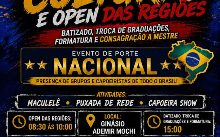 3&ordm; Intercâmbio Cultural de capoeira e Open das Regiões acontecerá em agosto em Coxim