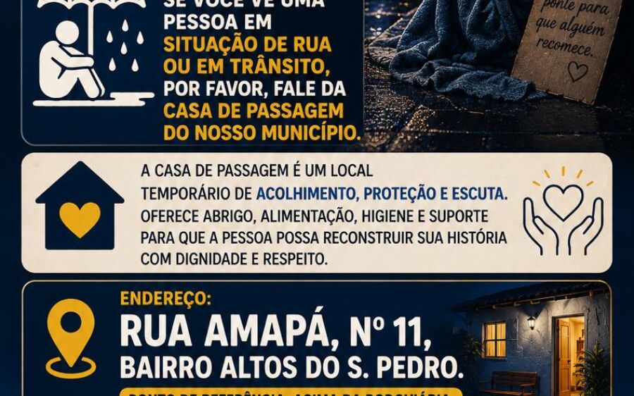 Campanha do CREAS refor&ccedil;a acolhimento a pessoas em situa&ccedil;&atilde;o de rua durante per&iacute;odo de frio em Coxim