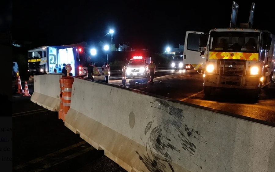 Colisão contra barreira de concreto deixa motociclista gravemente ferido na BR-163