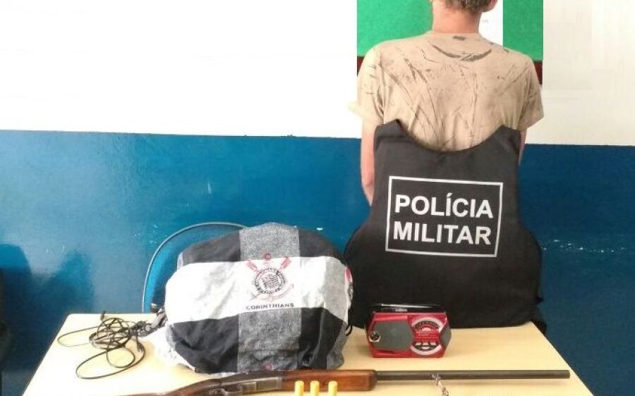 Polícia Militar prende autor de  furto e porte ilegal de arma de fogo