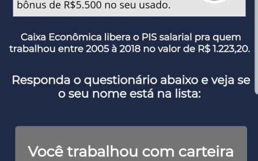 Caixa não paga PIS/Pasep a quem  trabalhou entre 2005 e 2018. Boato é golpe