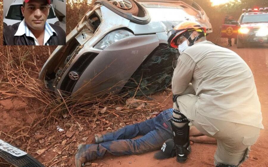 Capotamento em estrada vicinal mata motorista em Coxim