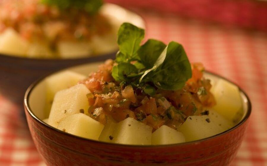 Salada quente de batata light 