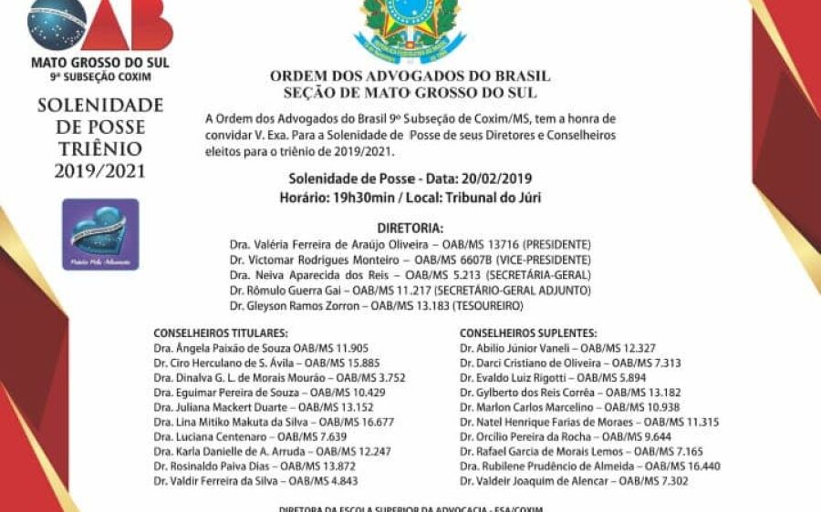 Posse OAB/Coxim-MS
