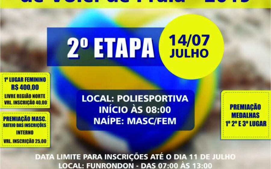 Fim de semana tem Copa Morena e Vôlei de Praia em Coxim