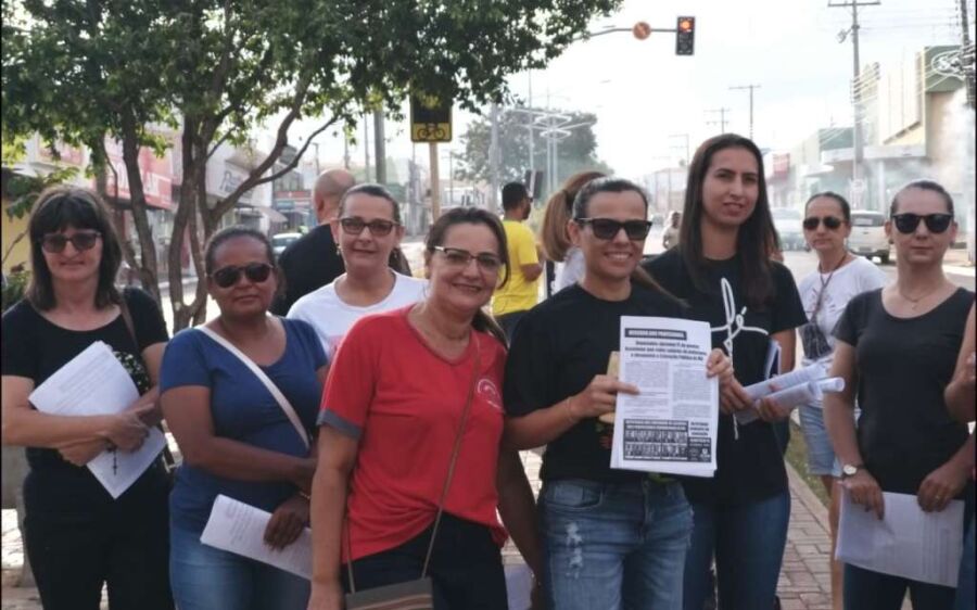 Regional Norte dos Sinted’s faz manifestação em Coxim