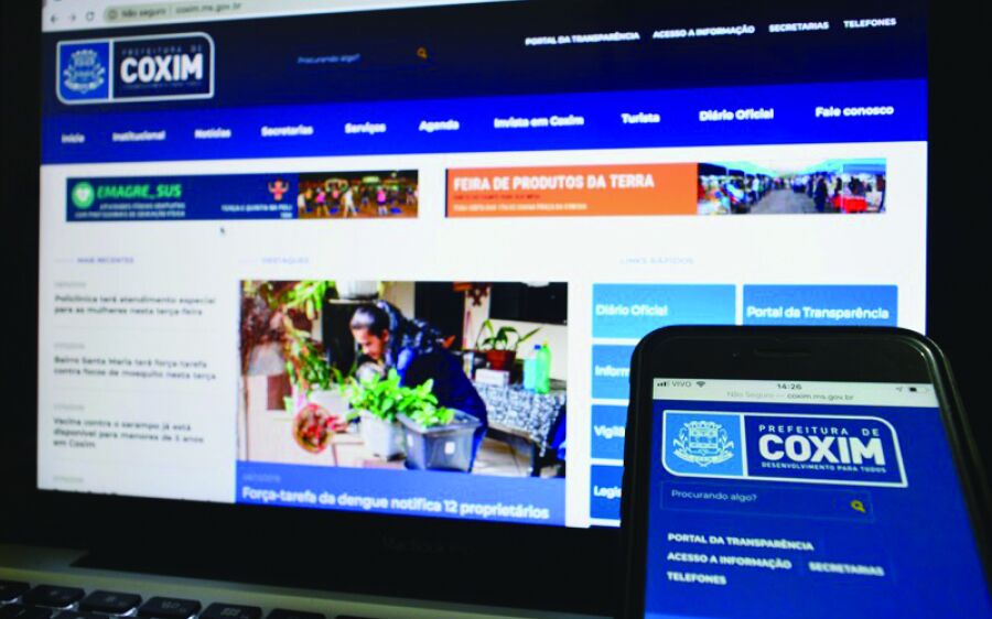 Prefeitura de Coxim lança novo  site com foco na transparência