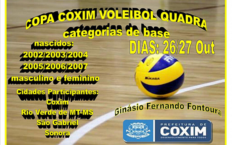 Copa Coxim de Voleibol de Quadra acontece neste fim de semana