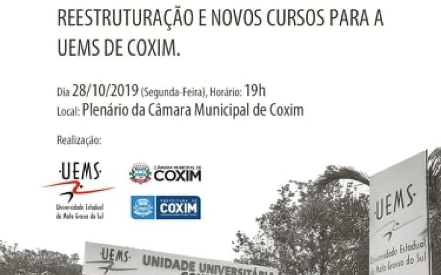 Audiência pública hoje as 19:00h define novos rumos da UEMS Coxim