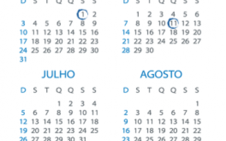 Ano novo terá 11 feriados nacionais em dias de semana