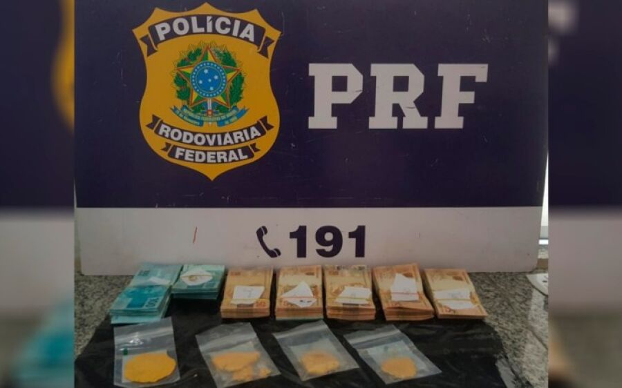 PRF em Coxim flagra dupla com ouro sem documentação e R$ 38 mil em dinheiro