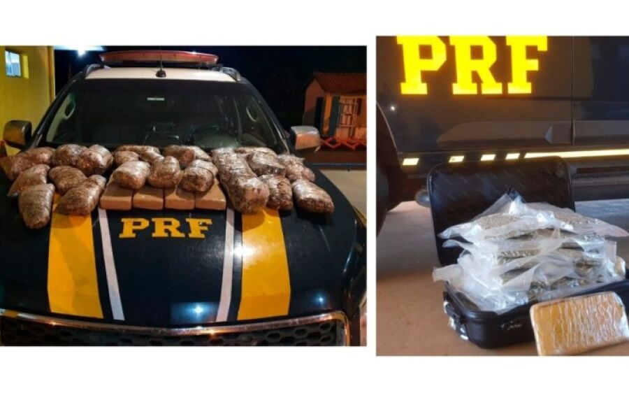 PRF apreende maconha, skunk e haxixe com passageiros de ônibus em Coxim