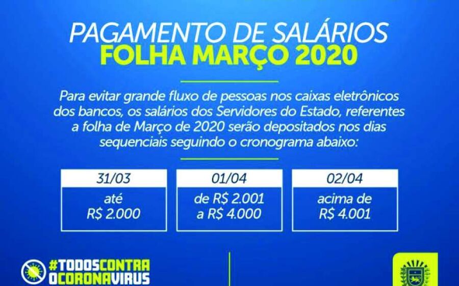 Governo antecipa salário por medidas de segurança