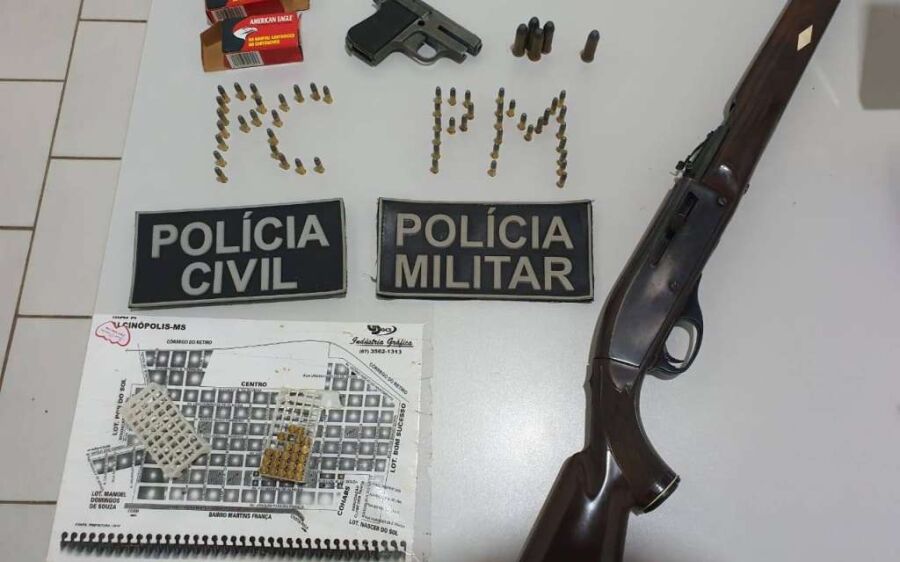 Polícia militar e Polícia Civil apreende armas e munições em Alcinópolis