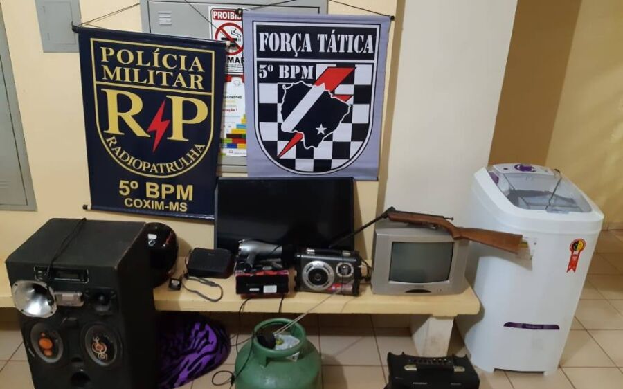 PM prende autores de furtos, receptação e posse irregular de arma de fogo em Coxim