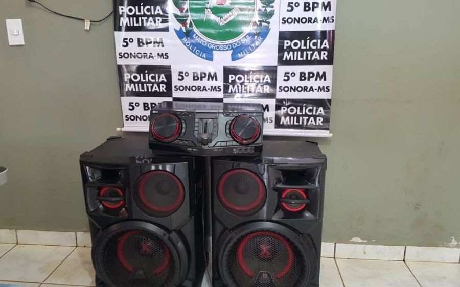 Polícia Militar apreende aparelho de som em Sonora