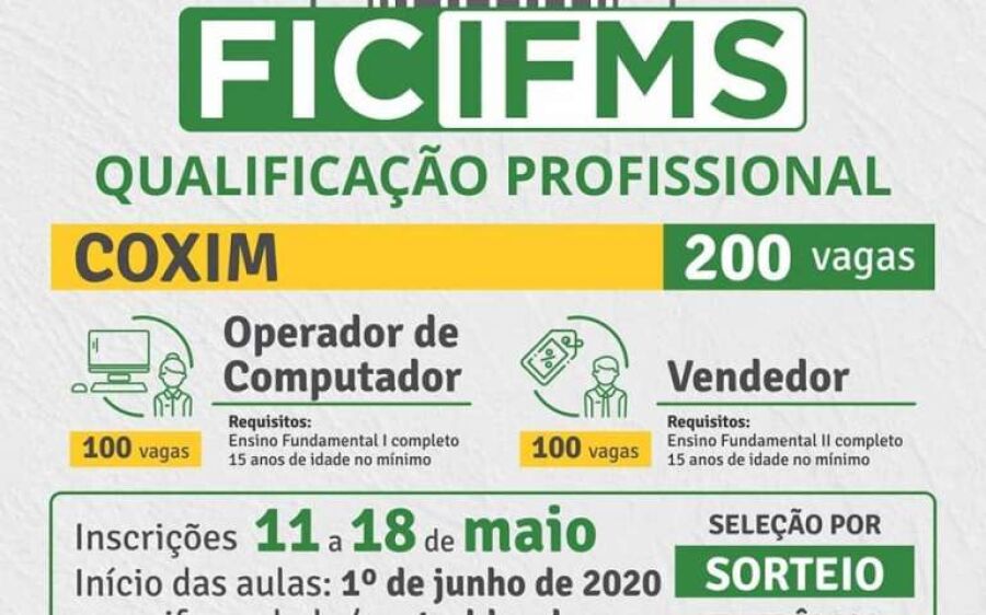 IFMS abre inscrições para 2 mil vagas para cursos a distância