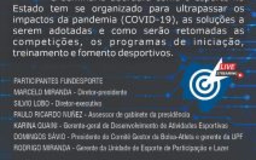 Em seminário on-line, Fundesporte discutirá impactos da pandemia de Covid-19 no esporte de MS
