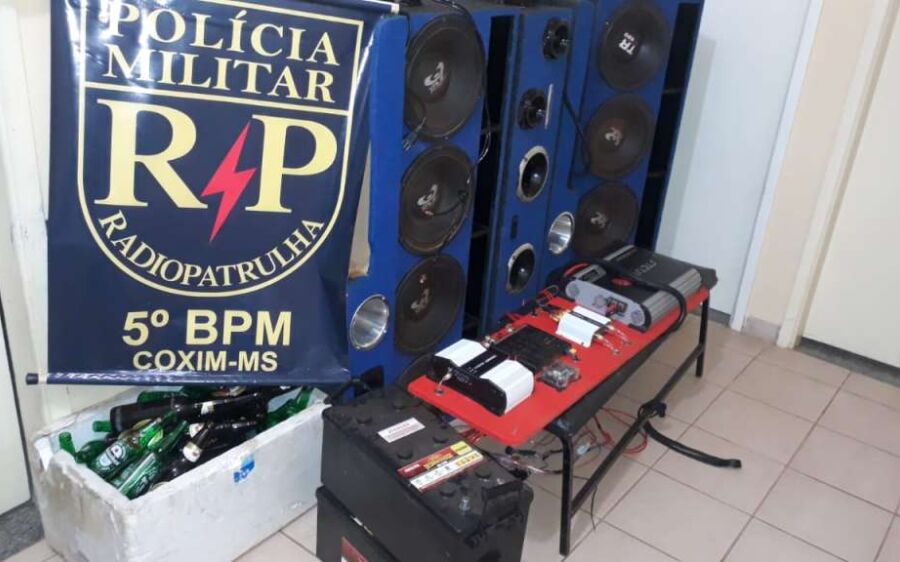 PM prende autor e apreende aparelhagem de som avaliada em cerca de 20 mil em Coxim