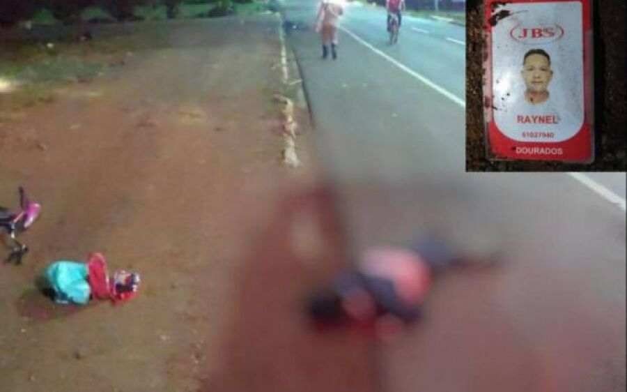 Motorista atropela e mata ciclista, bate em árvore e é resgatado de carro em chamas