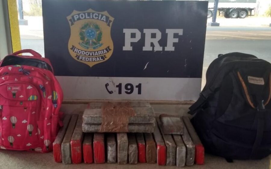 PRF prende mulher com 13 Kg de maconha na mochila em Bandeirantes 