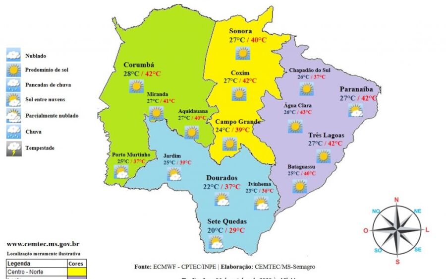 Onda histórica de calor perde força a partir desta sexta-feira em Mato Grosso do Sul