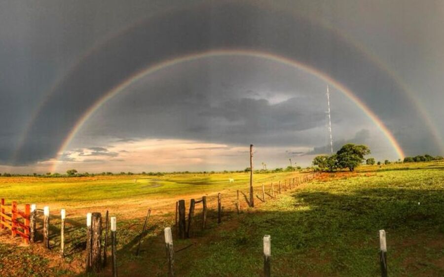 Zootecnista flagra arco-íris com início e fim no Pantanal de MS: 'Nunca fui bom de tirar foto'