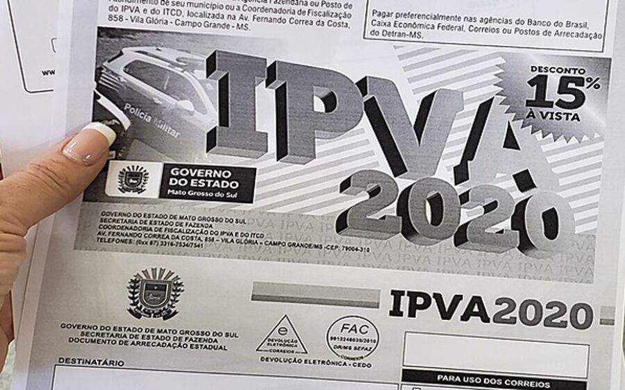 Carnês do IPVA podem ser impressos pela internet