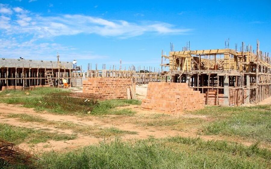 Construção do batalhão da PM de Coxim já tem 40% de obra executada
