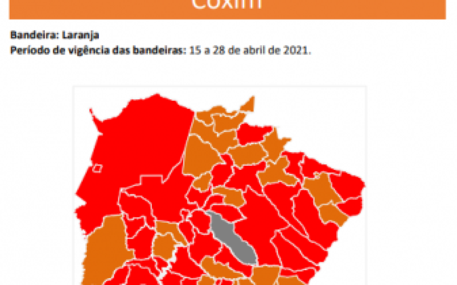 Covid-19: Coxim entra na bandeira Laranja e toque de recolher passa para às 22:00 horas