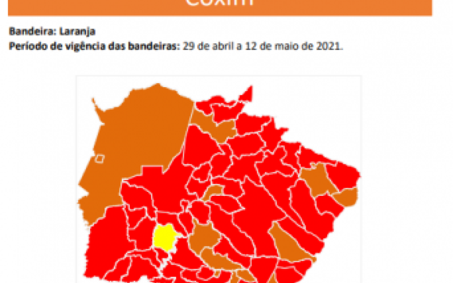 Coxim é a única cidade da região norte a permanecer na bandeira laranja 