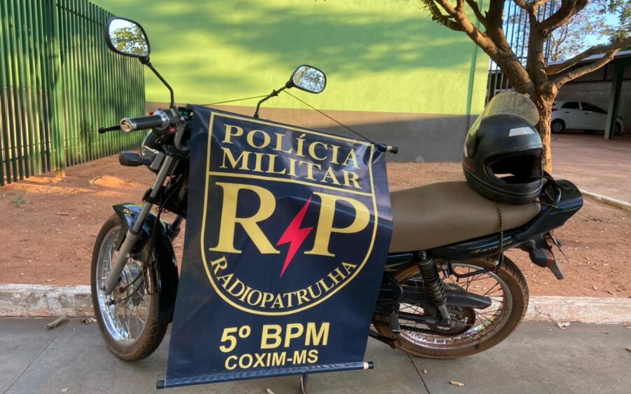 Polícia Militar age rapidamente e recupera em poucos minutos moto furtada em Coxim