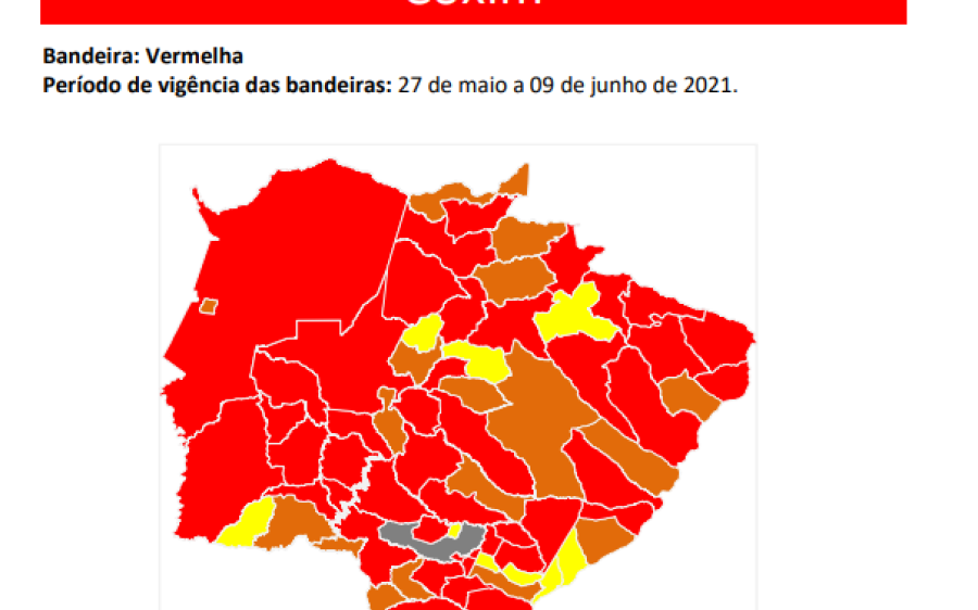 Covid-19: Coxim permanece na Bandeira Vermelha