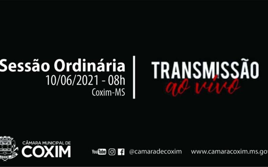 Câmara de Coxim fará hoje primeira Sessão Ordinária online 