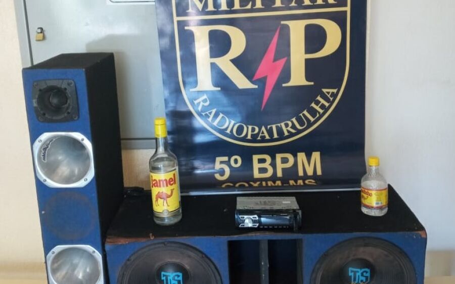 Polícia Militar prende homem por perturbação do sossego e apreende aparelhagem em Coxim