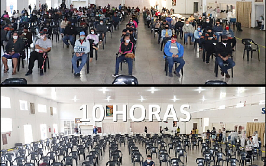 Em duas horas e meia 567 pessoas foram vacinadas em Coxim neste sábado 