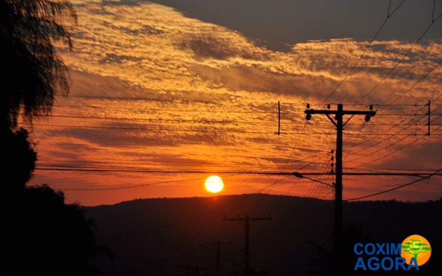 Mínima de 19ºC e máxima de 35ºC em Coxim para esta segunda-feira