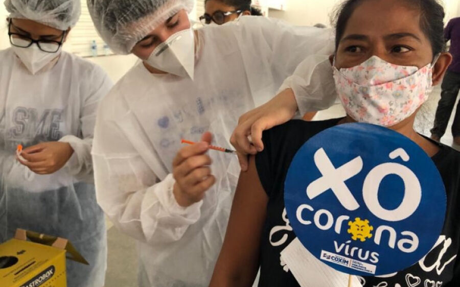 Coxim já vacinou 43,85% da população com primeira dose contra o Coronavírus