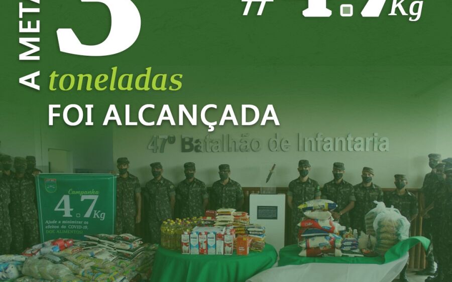 47º BI arrecada 3 toneladas de alimentos em ação social