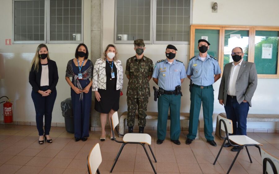 Comandante e Subcomandante do 5º BPM prestigiam solenidade de posse da nova diretora da UFMS 