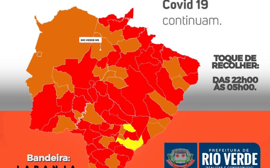 Covid-19: Rio Verde permanece  na bandeira laranja