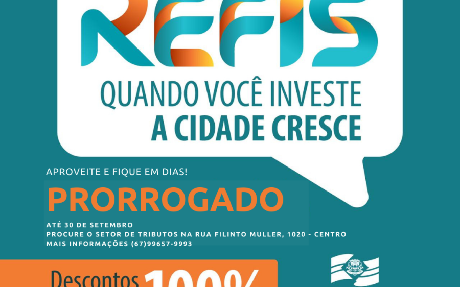 Prefeitura de Coxim  prorroga Refis para até o dia 30 de setembro
