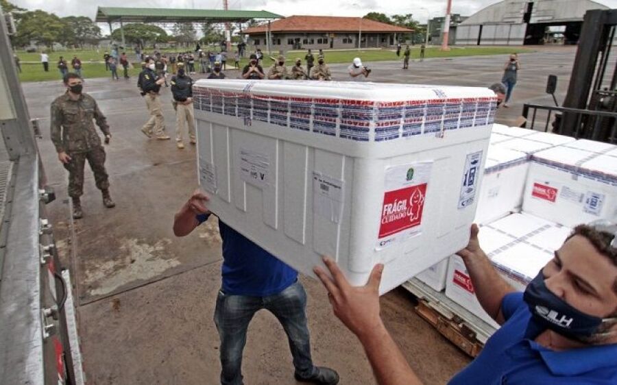 Mato Grosso do Sul recebe novos lotes com 109.750 doses de vacinas contra Covid nesta sexta-feira 