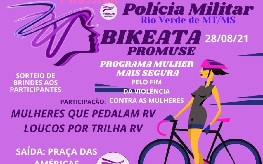 Rio Verde: PM vai promover BIKEATA durante campanha de combate a violência contra as mulheres