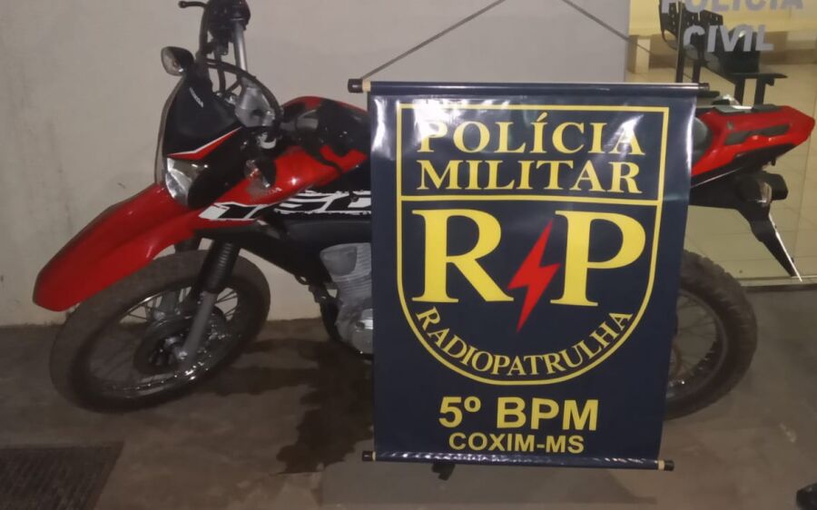 Polícia Militar recupera moto furtada em menos de 30 minutos em Coxim