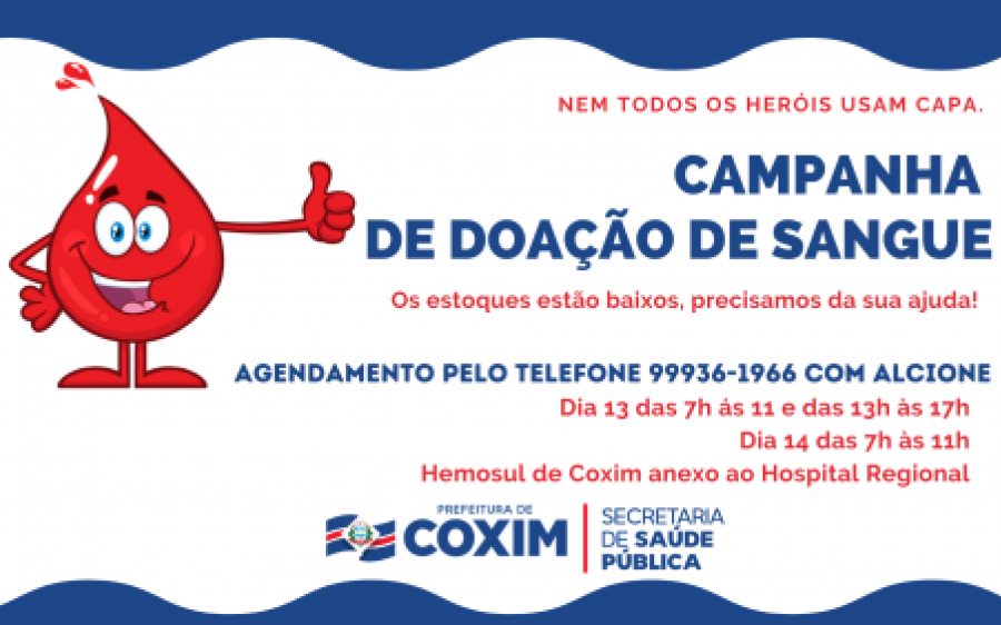 Com estoque baixo Hemosul de Coxim recebe doação de sangue