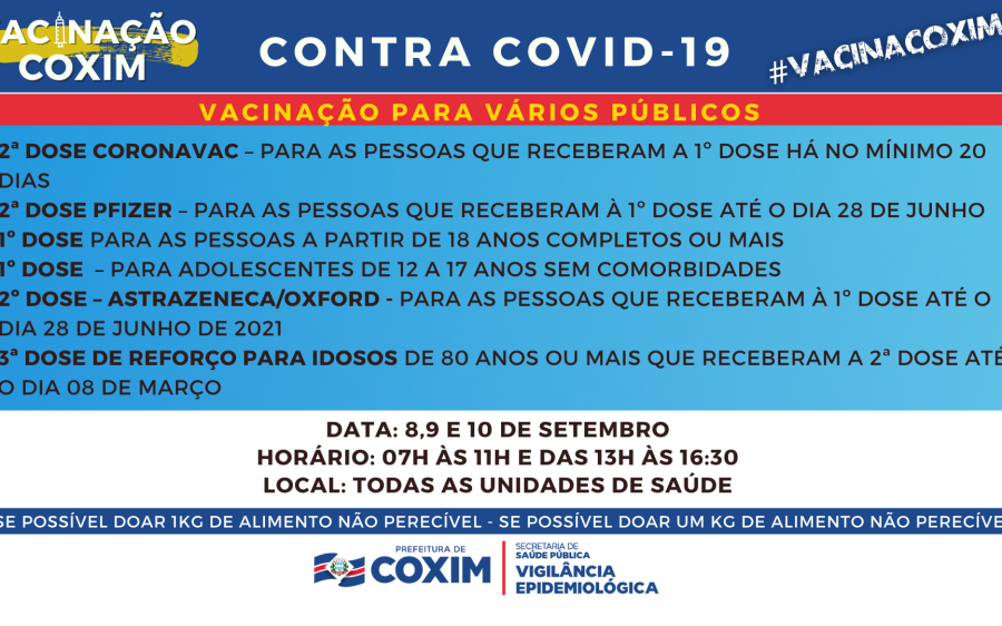 Feriado passou e a vacinação continua em Coxim