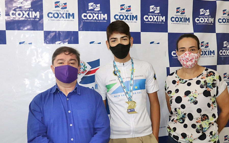 Prefeito destaca atuação do adolescente Pedro Dourado, que está representando Coxim no Ciclismo
